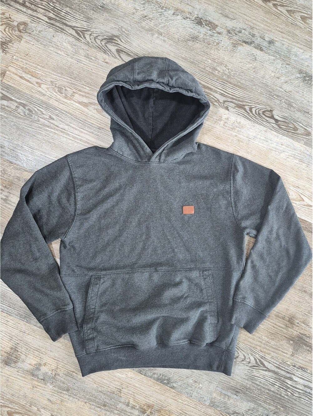 Billabong Hudson Gray Hoodie Pullover Sweatshirt Boys Size L/14 Ribbed